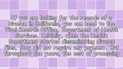California Public Divorce Records
