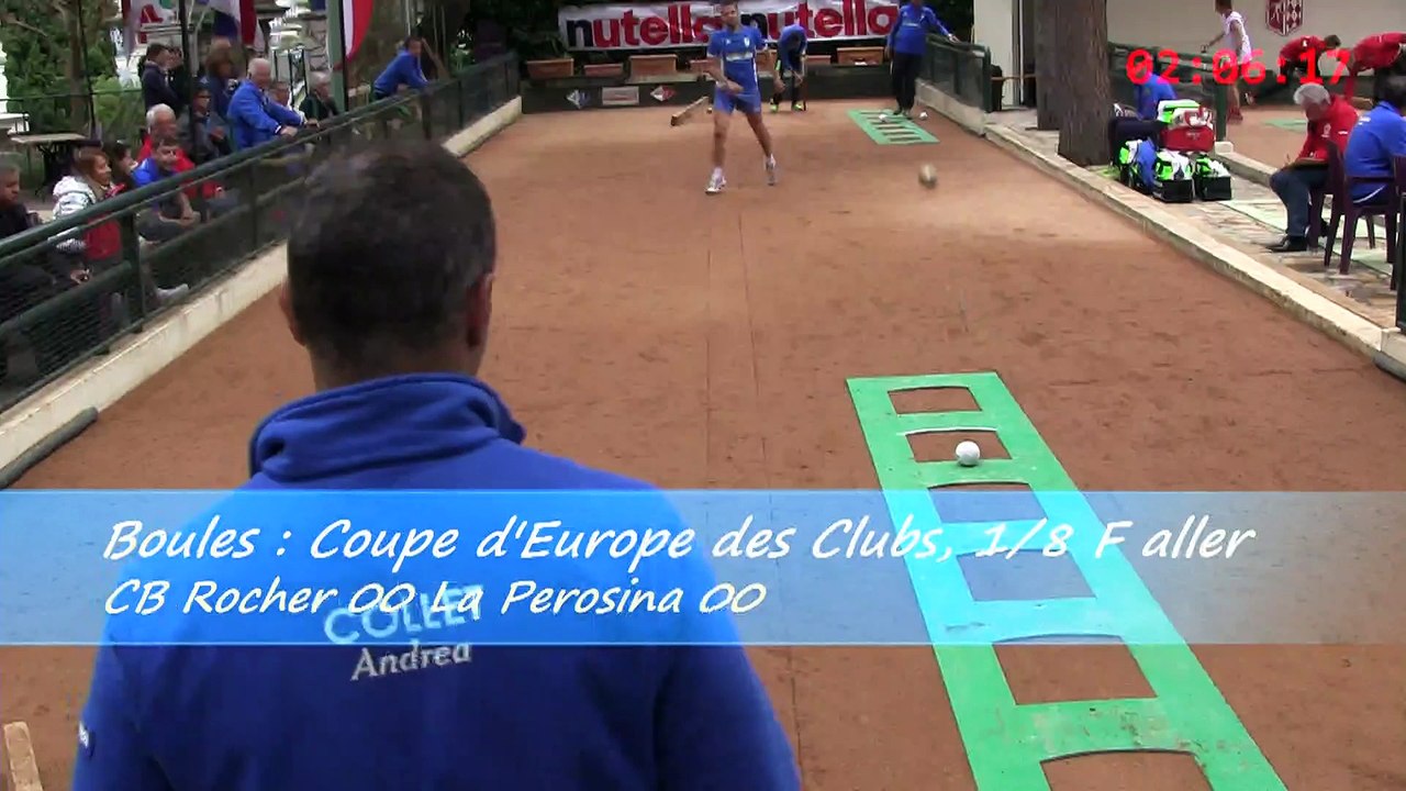 Premier tour, tir rapide en double, CB Rocher contre La Perosina, Coupe d'Europe des Clubs, Sport Boules, Monaco 2015