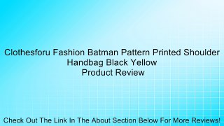 Clothesforu Fashion Batman Pattern Printed Shoulder Handbag Black Yellow Review