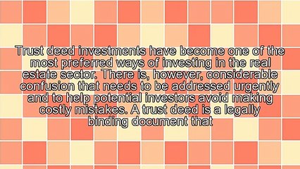 Important Information On Trust Deed Investments