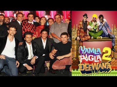 Aamir Khan, Shah Rukh Khan, Hrithik Roshan @ Music Launch of Yamla Pagla Deewana