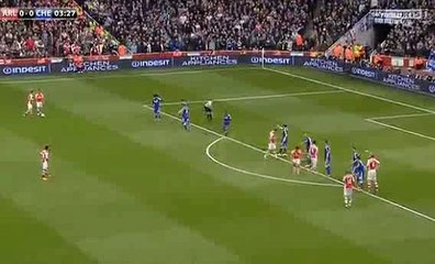 Arsenal vs Chelsea Cazorla free-kick chance 26.04.2015