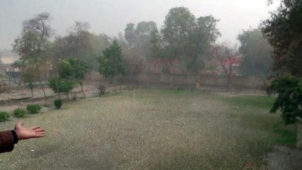 Snow falling in multan.