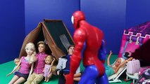 Frozen Elsa & Pregnant Barbie Camping Spiderman_ Frozen Kids Felicia_ Hans Tent DisneyCarToys #2