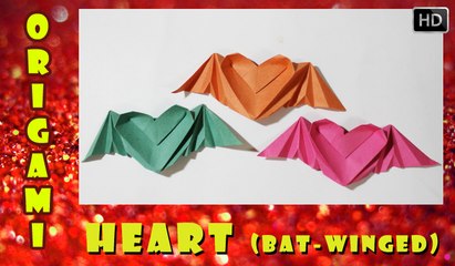 Heart Wings - Origami  How To Make Paper Heart Wings | Traditional Paper Toy