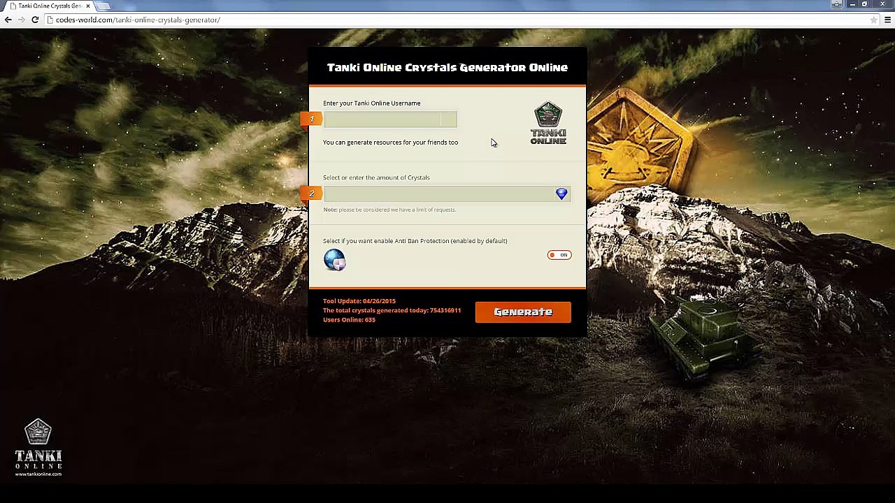 [BEST] Tanki Online Crystals Generator - Hack for Free
