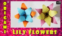 Lily Flower - Origami  How To Make Paper Lily Flower | Traditional Paper Toy - Hindi