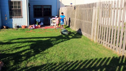 Nithin Mowing Lawn