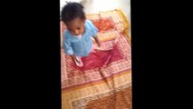 Baby khadjiah dancing but.....got caught on camera and gets mad