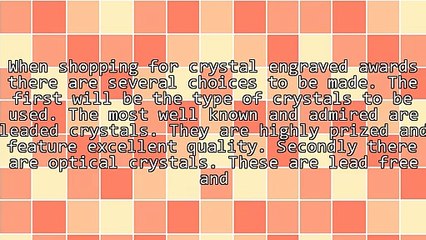 Techniques For Crystal Engraved Awards Creation