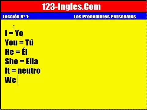 Curso de Inglés: 1. Los Pronombres Personales
