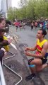 amazing moment a London Marathon runner broke off from the race to propose to his girlfriend