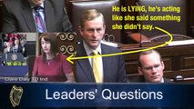 Irish Prime Minister Enda Kenny Lies about Clare Daly