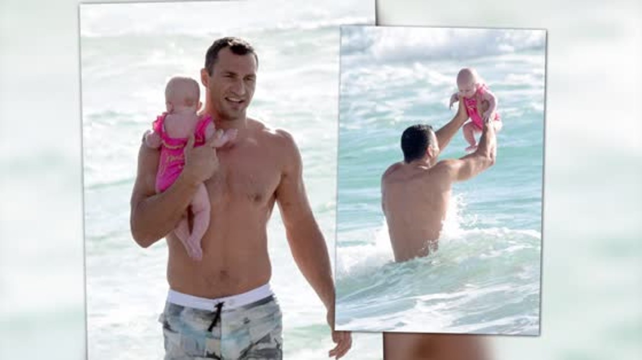 Wladimir Klitschko mit Töchterlein Kaya in Miami Beach