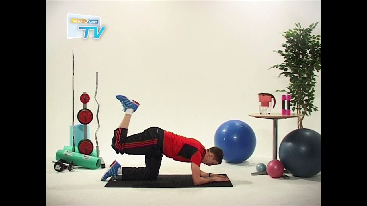Besoin2sport - Tonification Fessiers - Extension de la hanche vers l’arrière + talon-fesse - Niveau : moyen