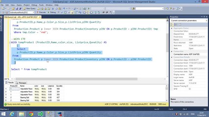 Microsoft BI crash course in Urdu/Hindi Part-10 - SQL CTE, Local Temp table