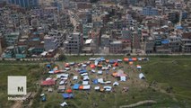 Aerial footage shows the damage of Nepal after earthquake