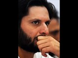 Shahid Afridi after meeting with M Tariq Jameel.