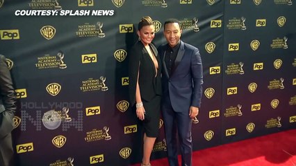 (VIDEO) Chrissy Teigen Cleavage Show and John Legend Dapper Look _ Emmy 2015 Red Carpet (720p 60fps)