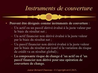 ifrs 9- Opérations de couverture