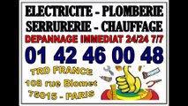 PLOMBIER PARIS 15 75015 DEPANNAGE PLOMBERIE 7/7 24/24