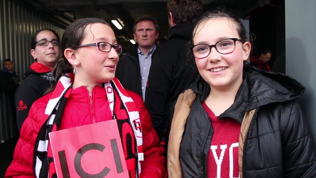 Les réactions des supporters lors d'Oyonnax / Racing Métro 92