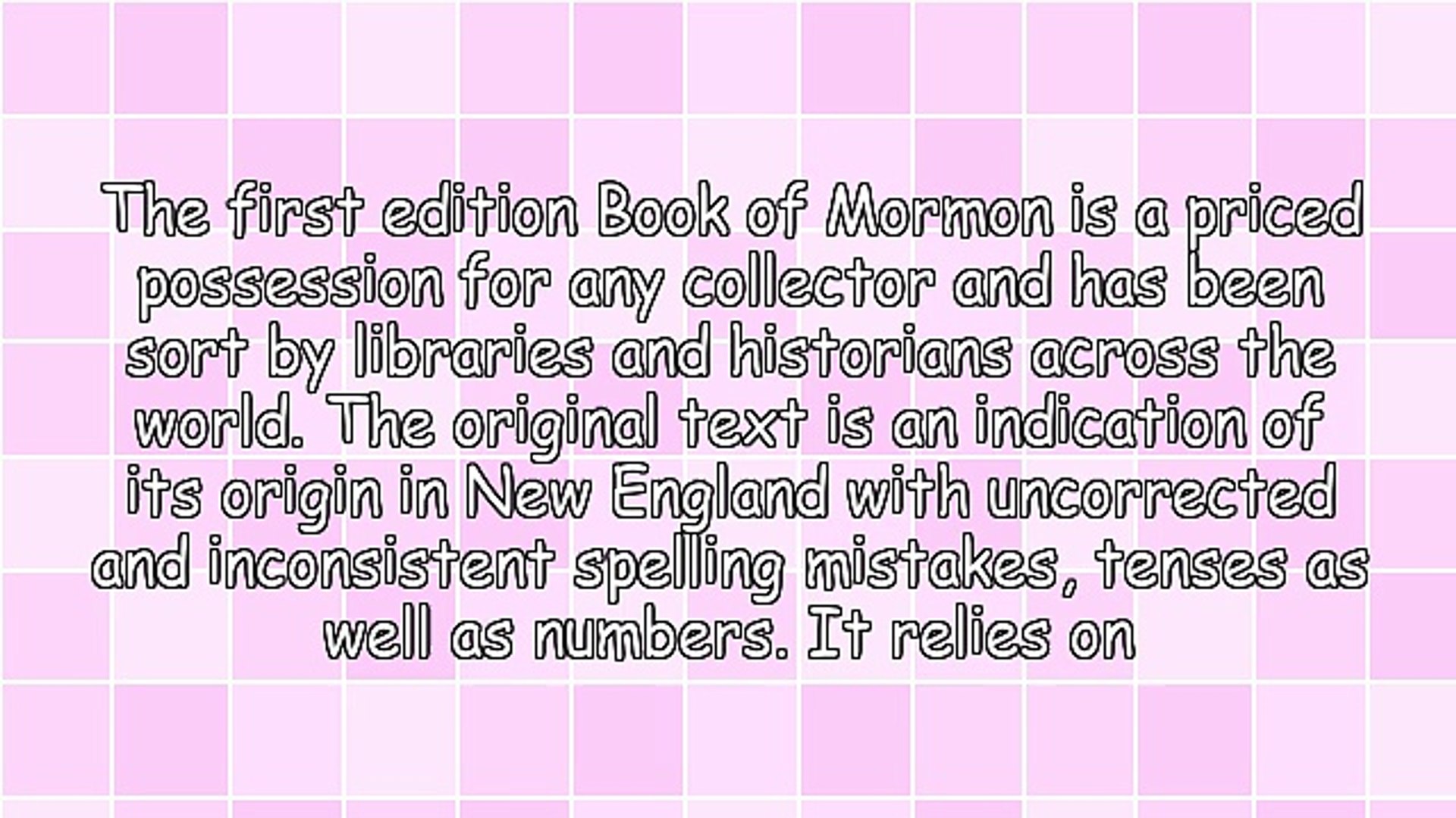The First Edition Book Of Mormon