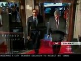 Prime Minister Stephen Harper greets President Barack Obama at Parliment Hill, Ottawa, Canada