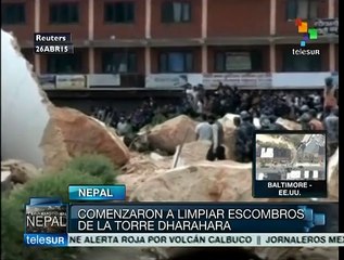 Nepal: inician tareas de limpieza de escombros de la Torre Dharahara