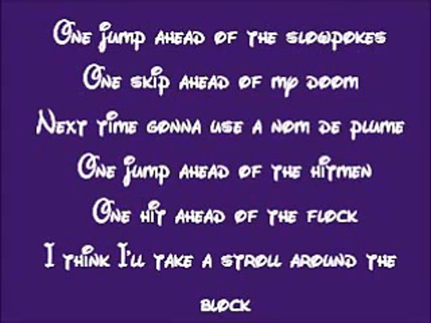 Aladdin One Jump Ahead Lyrics Video Dailymotion