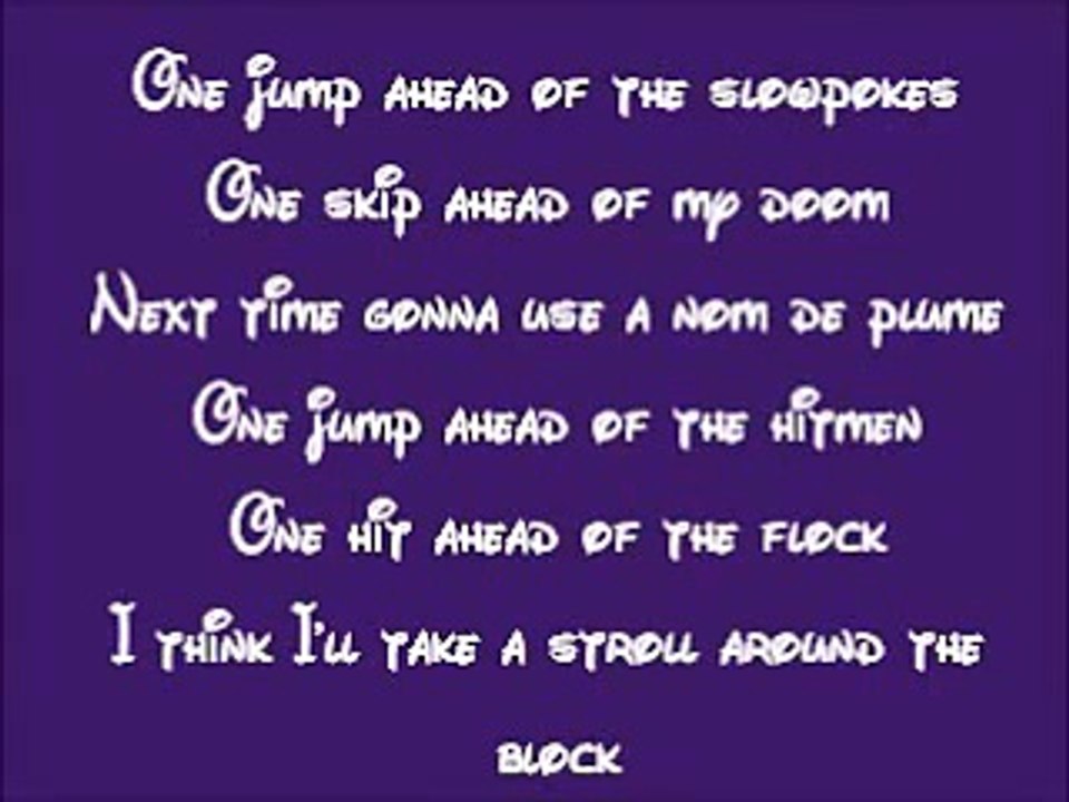 Aladdin-One Jump Ahead Lyrics
