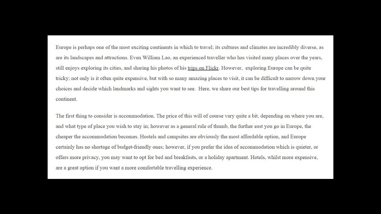 William Lao | Tips for travelling around Europe