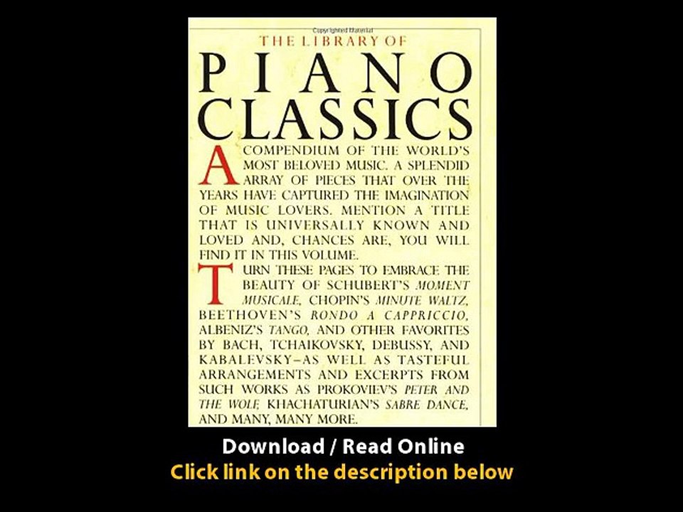 Download The Library of Piano Classics By PDF