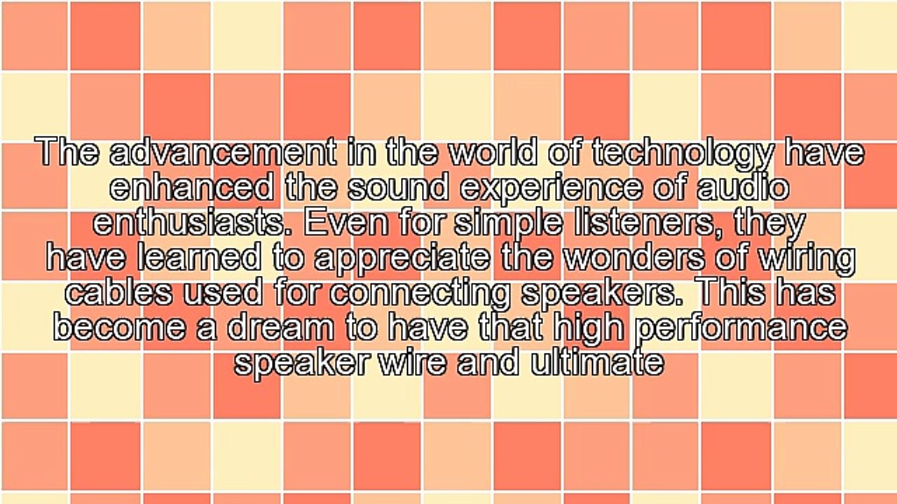 High Performance Speaker Wire For Better Experience