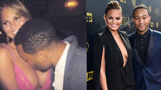 Chrissy Teigen and husband John Legend attend Daytime Emmy Awards