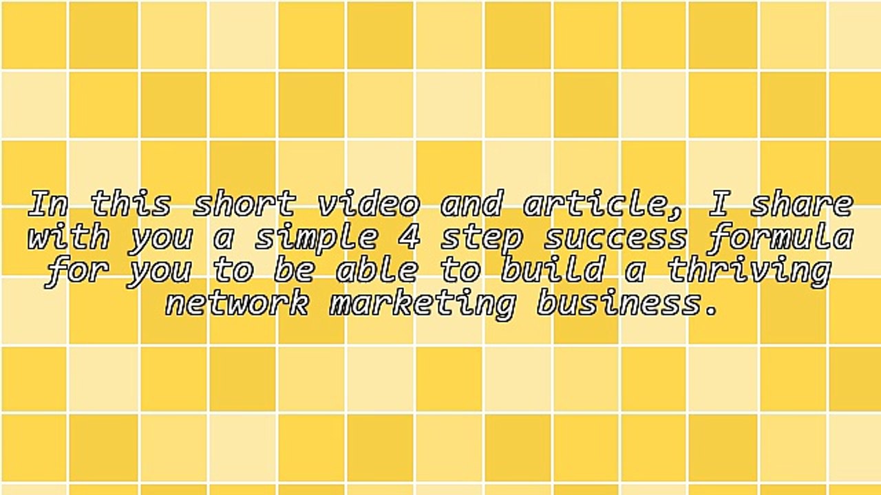 Network Marketing Business : The 4 Foundation Points To A Thriving Network Marketing Business