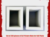 Pack of 200 5x7 WHITE Picture Mats Mattes with WHITE Core Bevel Cut for 4x6 Photo