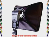 CowboyStudio Photo / Video 16 inch Speedlight Flash Softbox with L-Bracket Shoe Mount and Carry
