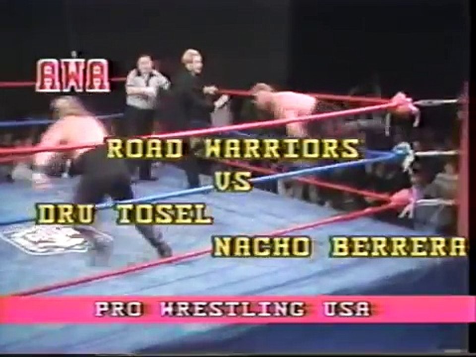 The Road Warriors squash match and promo 1