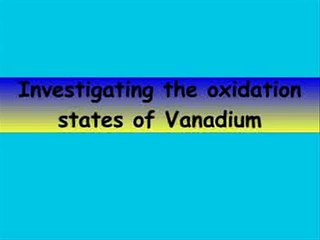 Chemistry - Oxidation of Vanadium