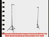 Background Stand Backdrop Support System Kit With 6ft x 9ft White Muslin Backdrop By Fancierstudio