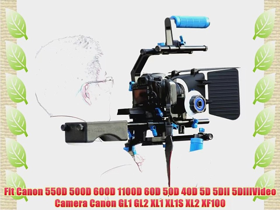 Koolertron DSLR Shoulder PAD Support Mount Rig Hand Grip Follow Focus Matte Box C Shape Support