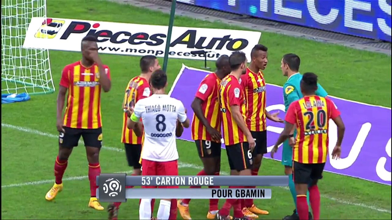Nicolas Rainville mets 3 cartons rouge en 5 min @ Lens PSG 2014-15
