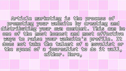Serious Tips For The Serious Article Marketers Out There