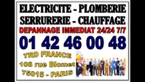 SERRURIER ELECTRICIEN RUE BLOMET PARIS 15 75015 -- 01 42 46 00 48 URGENCES ASSUREES 24/24