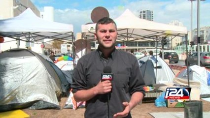 Reapparition des tentes boulevard Rothschild a Tel Aviv