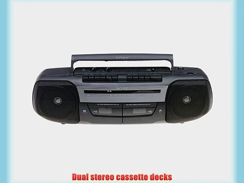 Sony CFS-W338 Stereo Boombox with Dual Cassette Decks and 2-Speed Tape Dubbing