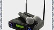Pyle-Pro PDWM3300 Wireless Professional UHF Dual Channel Microphone System With 2 Microphones