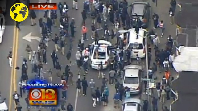 Les télés locales de Baltimore filment les émeutes