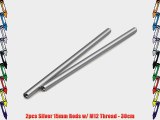 2pcs Silver 15mm Rods w/ M12 Thread - 30cm